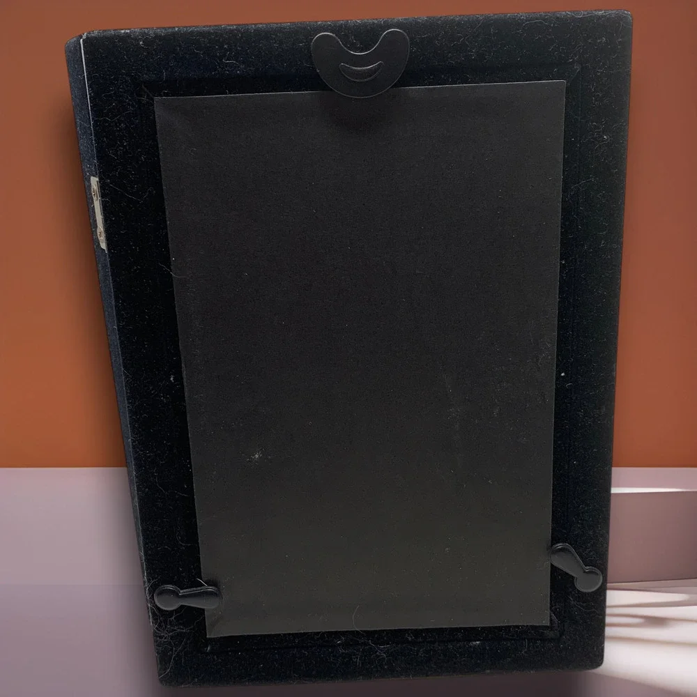 Vintage Y2K Hinged Photo Frame Clock Silver Classic Desk Table Quartz Working